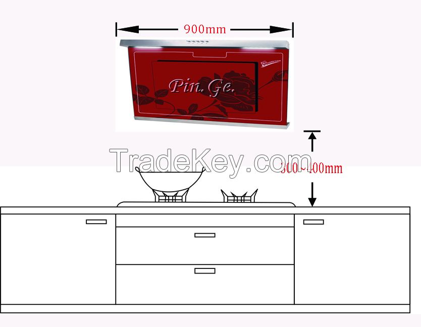 side-draught range hood/cooker hood for kitchen appliance 