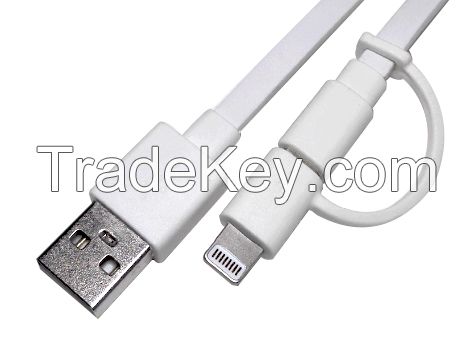 Latest 8 pin Micro 2 in 1 Data Cable for iphone and for Samsung USB Data Cable