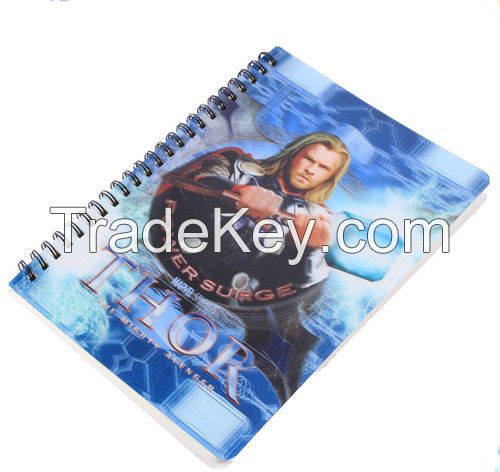 A5 Cheap 3D lenticular Notebook with plastic cover
