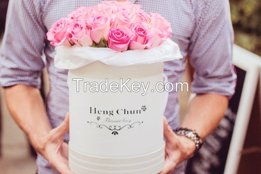 Round luxury cardboard flower box