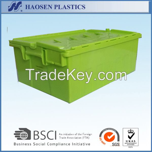 Cheap plastic moving boxes stackable with lid
