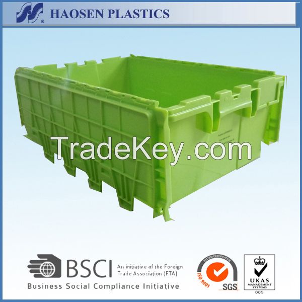 Cheap plastic moving boxes stackable with lid