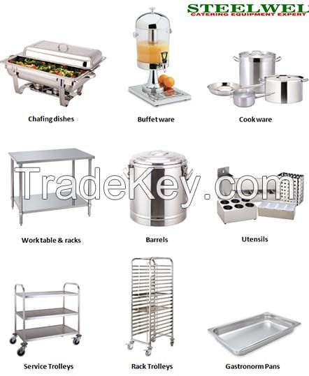 stainless steel trolley working table chafing dish GN pan