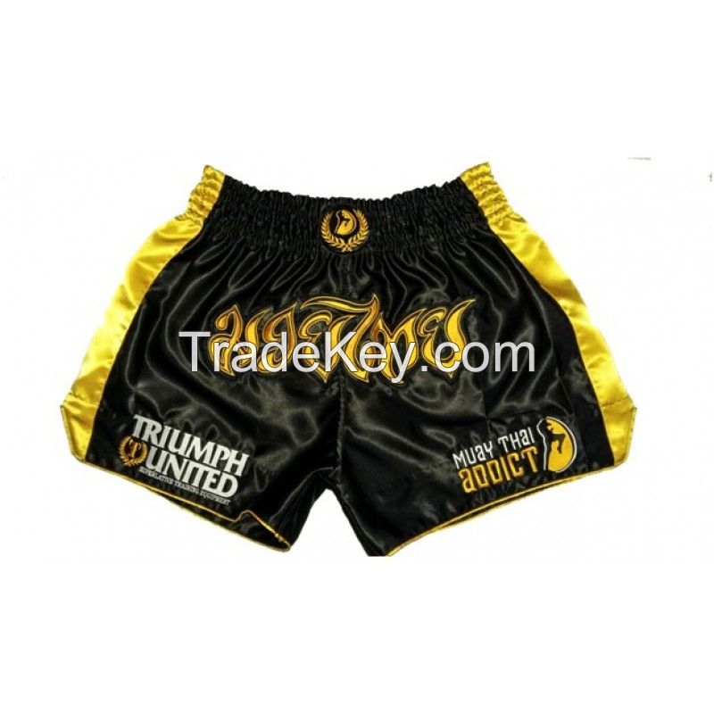 TU/MTA Black and Gold Muay Thai Shorts