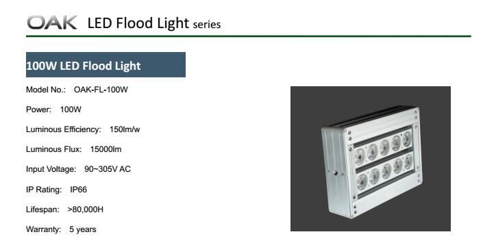 100W LED Flood Light / LED Stadium light / LED Venue light