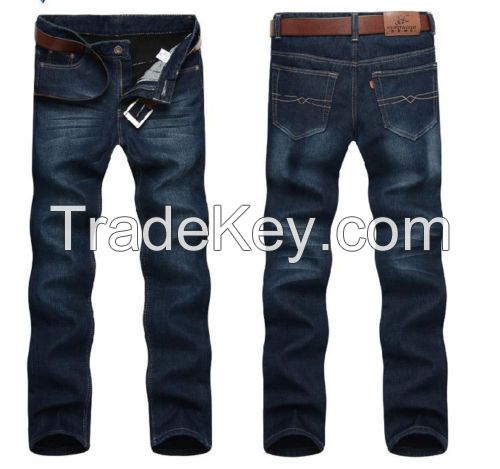 Fashion Men's Cotton Long Straight Trousers Denim Jeans