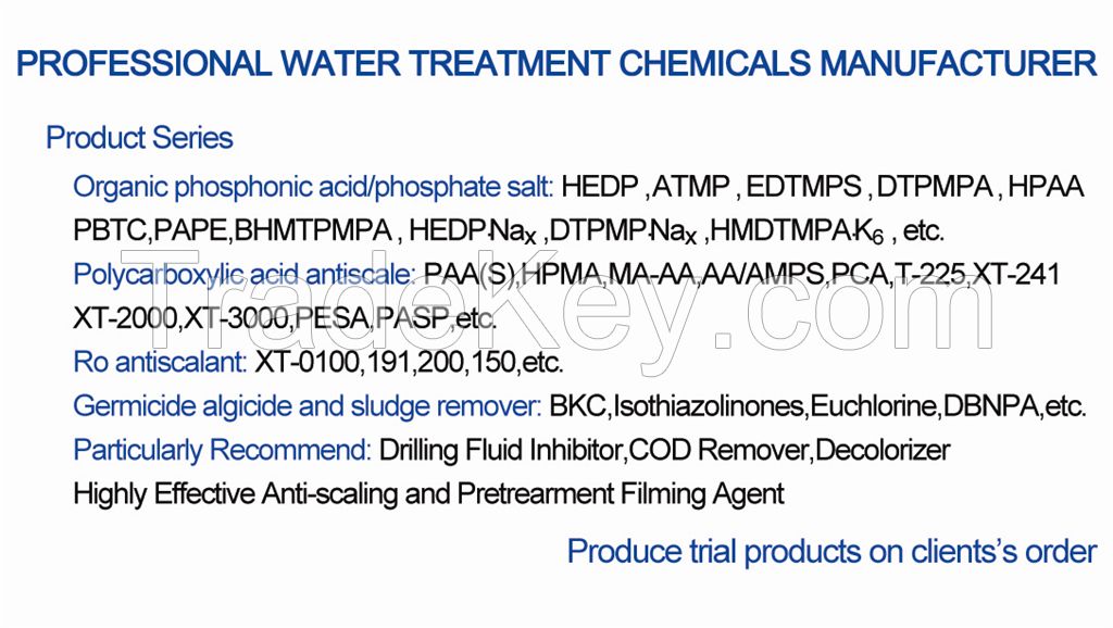 Water Treatment chemicals, ATMP, HEDP, HEDP-2Na, EDTMP.Na5 , DTPMPA,1227,CMIT etc