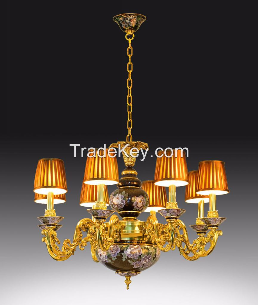 "Great Rich and Honour" Cloisonne Ceiling Lamp