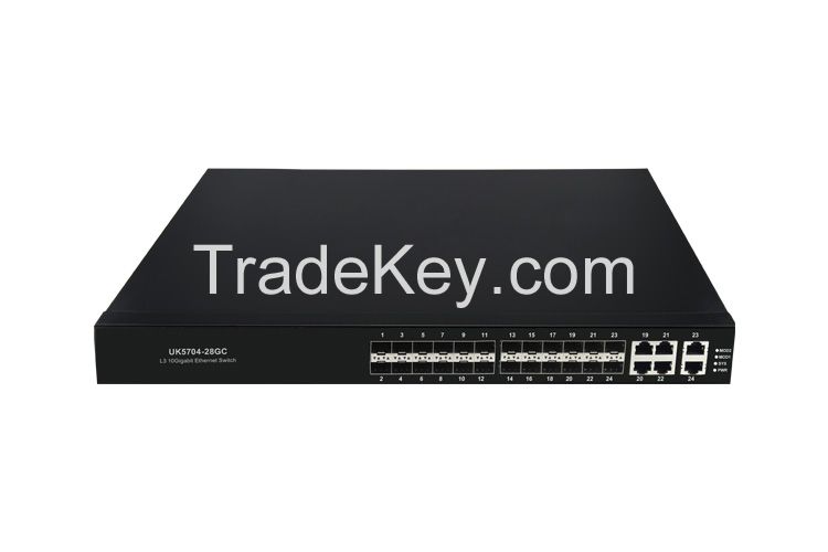 10G Network Switch 18 Ports 1000M SFP 6 Ports 1000M Combo 4 Ports Extensible 10GE SFP+ Factory Price 