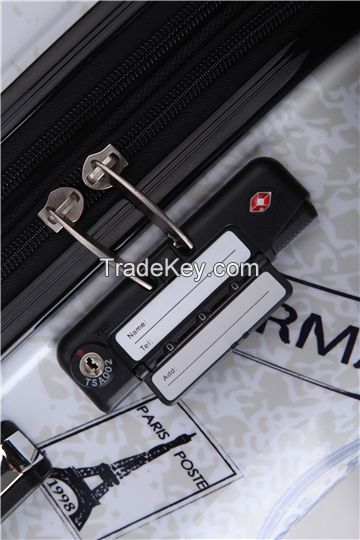 Hard shell trolley suitcase in abs pc materail