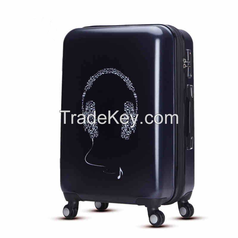 Fashion cool music 20 24 28 inch abs pc trolley suitcase from China