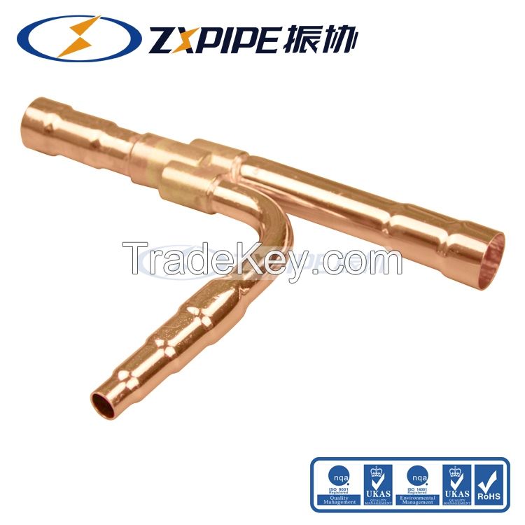 copper branch pipe copper disperse pipe copper Hair branch  pipe