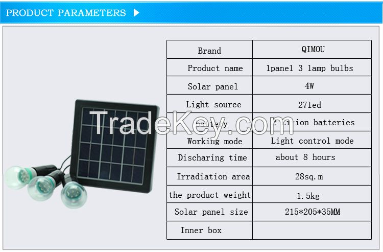 Solar Lamp in 2 bulbs or 3 bulbs Solar LED Lighting Indoor Tiree Bulb Max Running Time 30hours Solar Lamp Luminaria Solar Lantern Dimming Bulb Camping Light