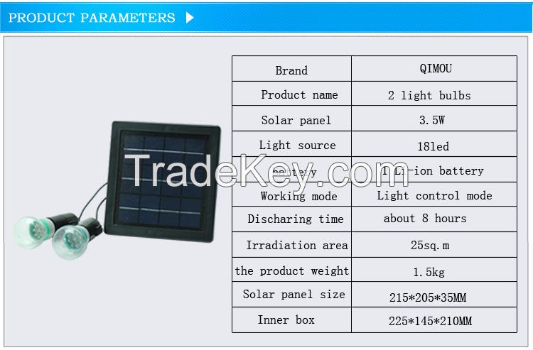 Solar Lamp in 2 bulbs or 3 bulbs Solar LED Lighting Indoor Tiree Bulb Max Running Time 30hours Solar Lamp Luminaria Solar Lantern Dimming Bulb Camping Light