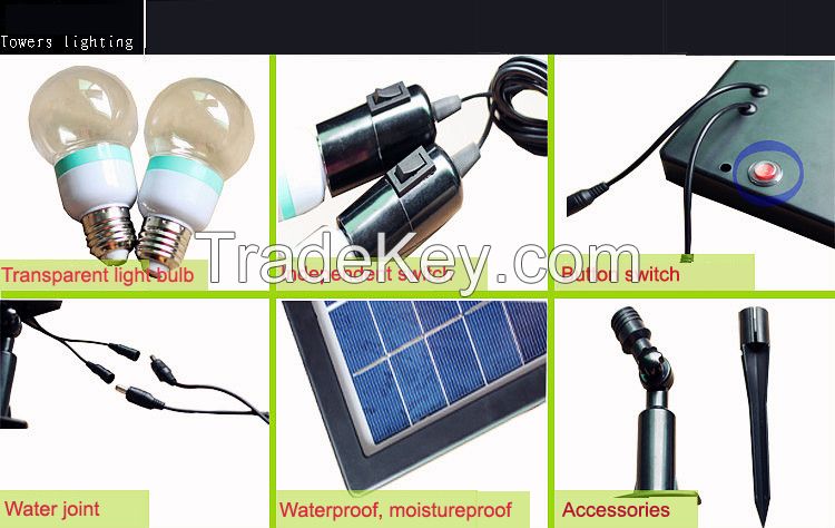 Solar Lamp in 2 bulbs or 3 bulbs Solar LED Lighting Indoor Tiree Bulb Max Running Time 30hours Solar Lamp Luminaria Solar Lantern Dimming Bulb Camping Light