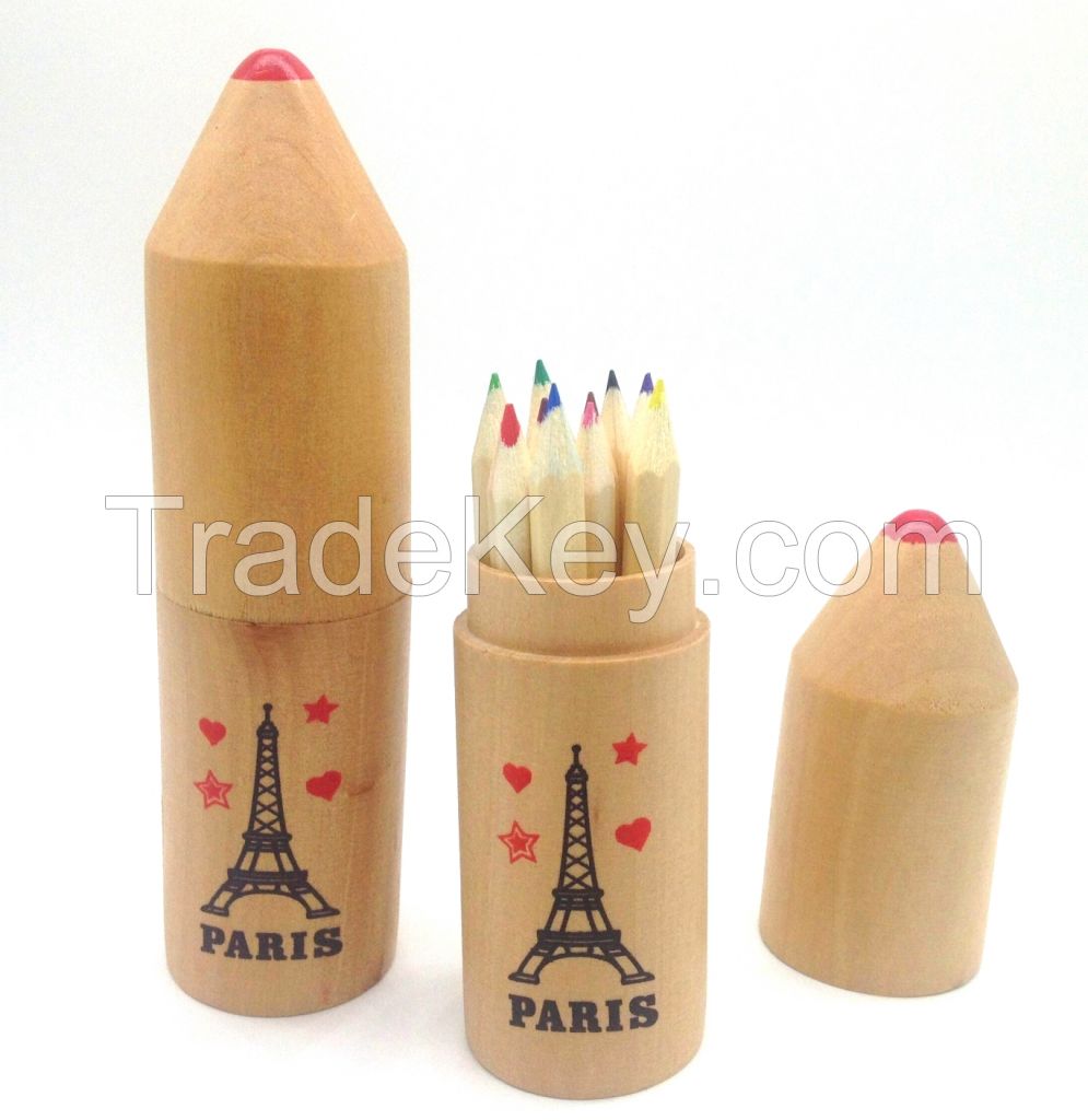 High Quality Rocket Woodcase With 12 Color Pencils