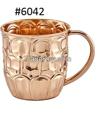 Unique Embossed pattern Copper Mule Mug