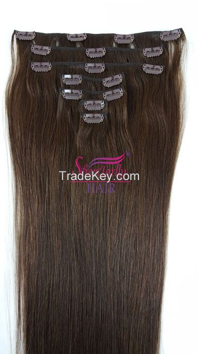 Brazilian Hair Weft Human Hair Remy Hairclip In Hair Extensions