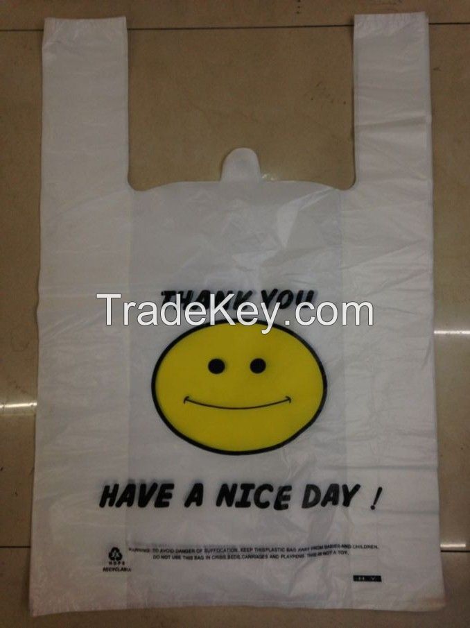 plastic HDPE vest shopping bag