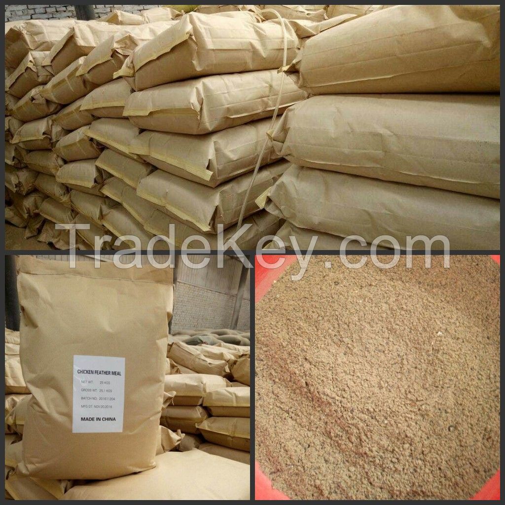 Feather meal for animal feed and fertilizer use