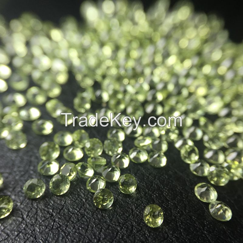 Natural Peridot Loose Stone Round Brilliant Cut 1.0mm-3.0mm AAA Top Quality For Fine Jewelry