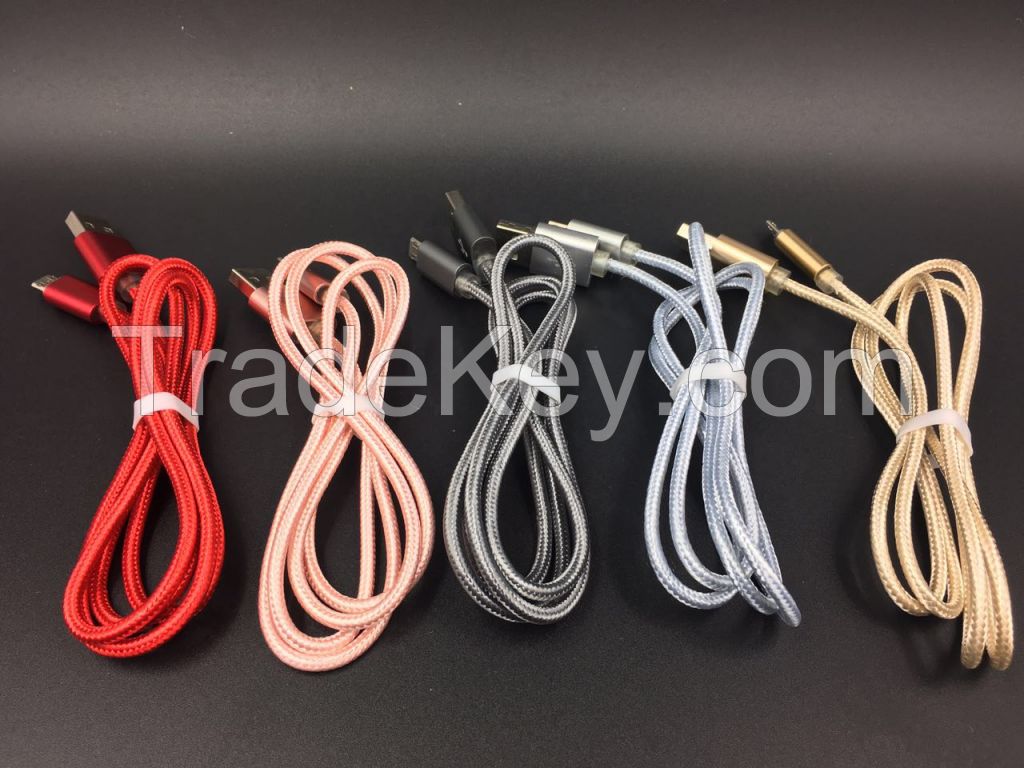 Double Sided flash lighting  USB Cable for Android/Iphone