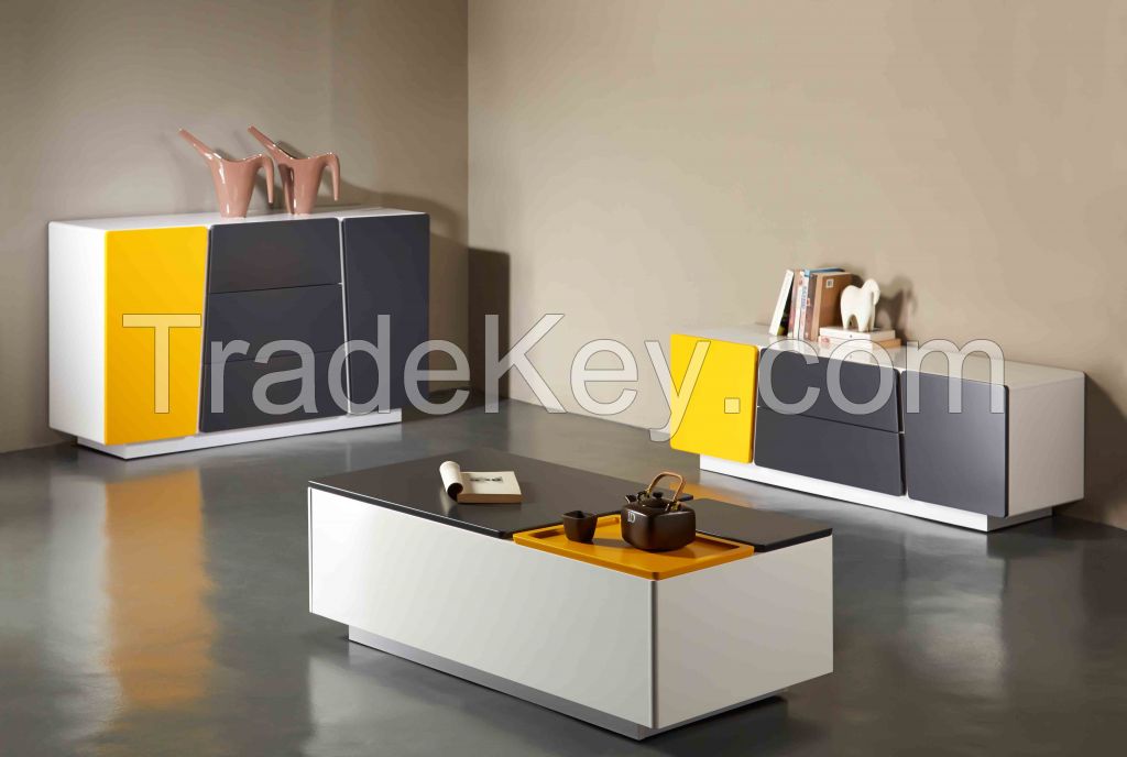 modern design cabinet, coffee table and TV stand