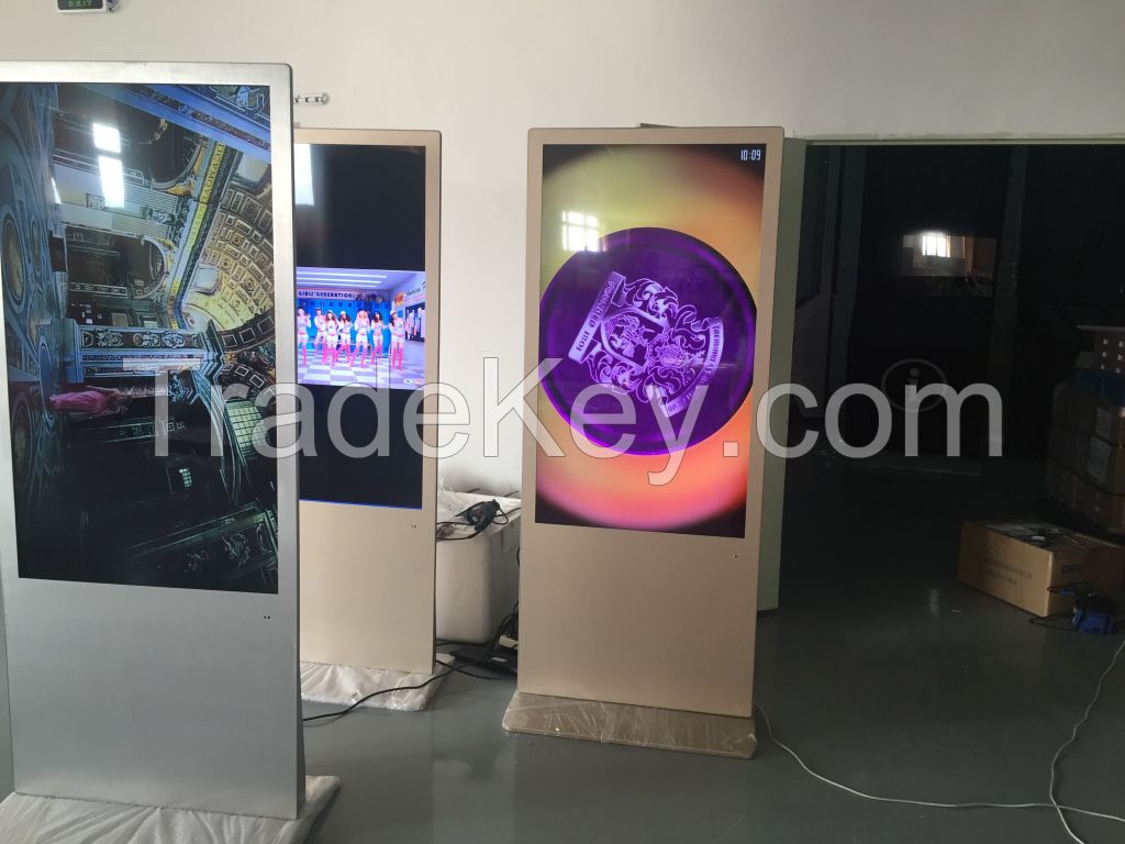 55" ultra thin lcd advertising display , android network kiosk panel , interactive display