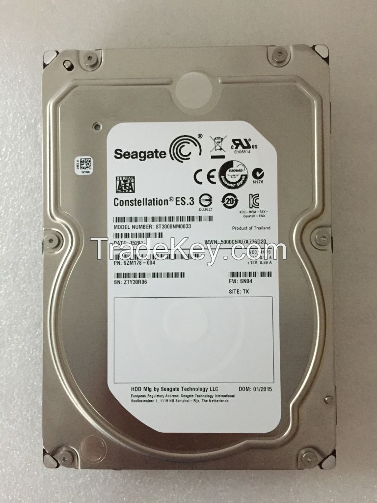 ST3000NM0033 3TB 7.2K 3.5inch SATA Internal hard disk for server