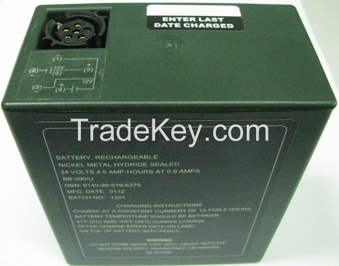 BB390U rechargeable Ni-MH military battery pack