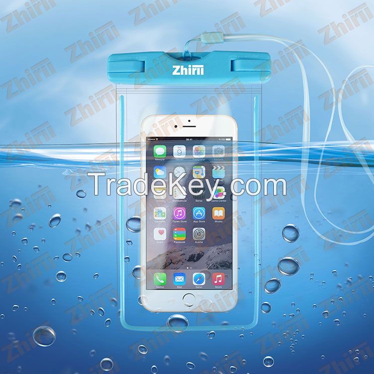 zhirii hot new products imported TPE + PVC material waterproof case, mobile phone PVC waterproof bag for cell phone cases