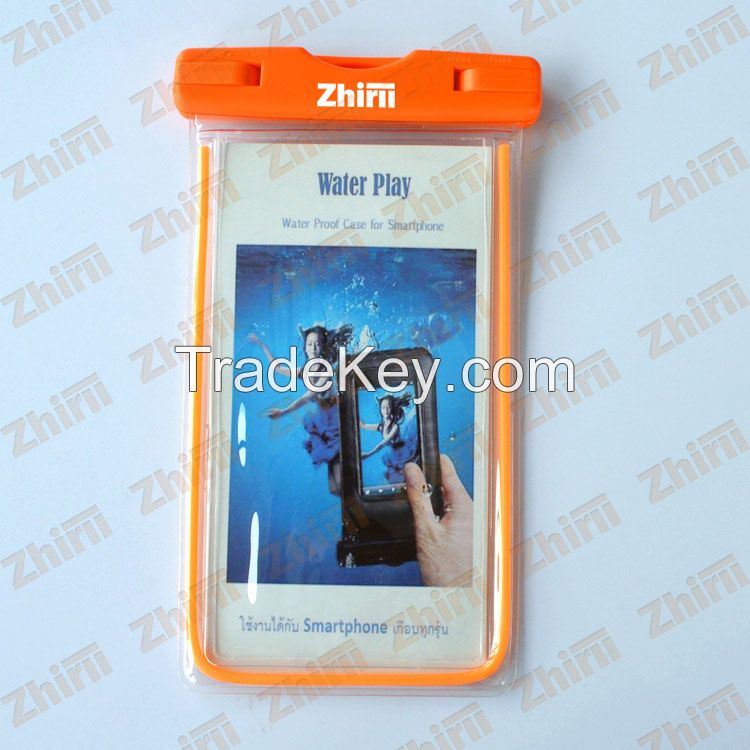 zhirii hot new products imported TPE + PVC material waterproof case, mobile phone PVC waterproof bag for cell phone cases