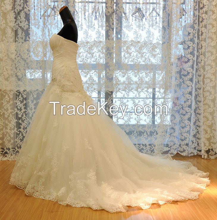 Strapless Princes Tulle Skirt Wedding Dress Real Picture Sweetheart