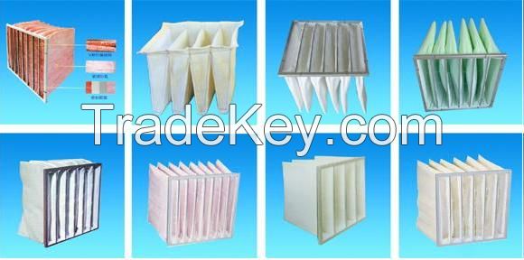 HVAC Air filter, Nonwoven Pocket Filter Bag, Synthetic Bag Air Filter