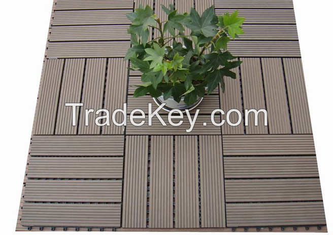 PS Material Slat with PE base Assembled WPC Outdoor Flooring