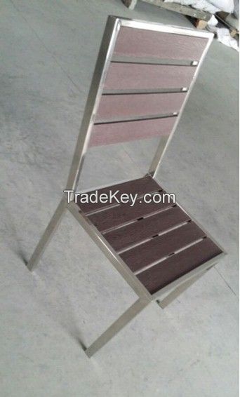 Aluminum frame WPC seat dining chair modern for wholesale