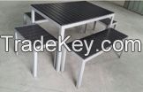 aluminum frame plastic wood  set WPC six combination desk