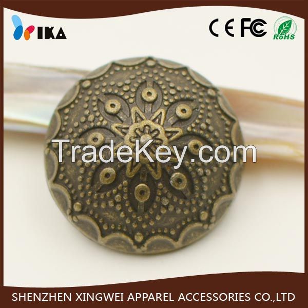 Dome metal zinc alloy stitch button for garment 