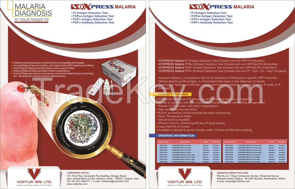 Voxpress Malaria Pf Antigen Test