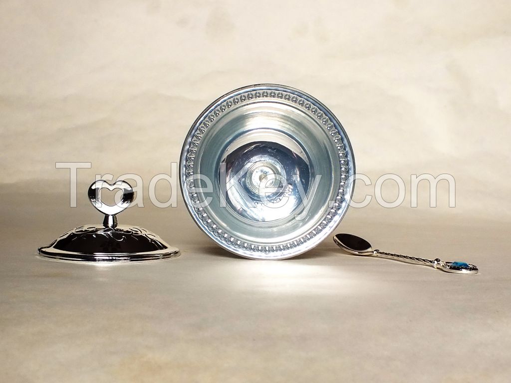 Arab high-grade fine silver goblet circular Sugar Bowl