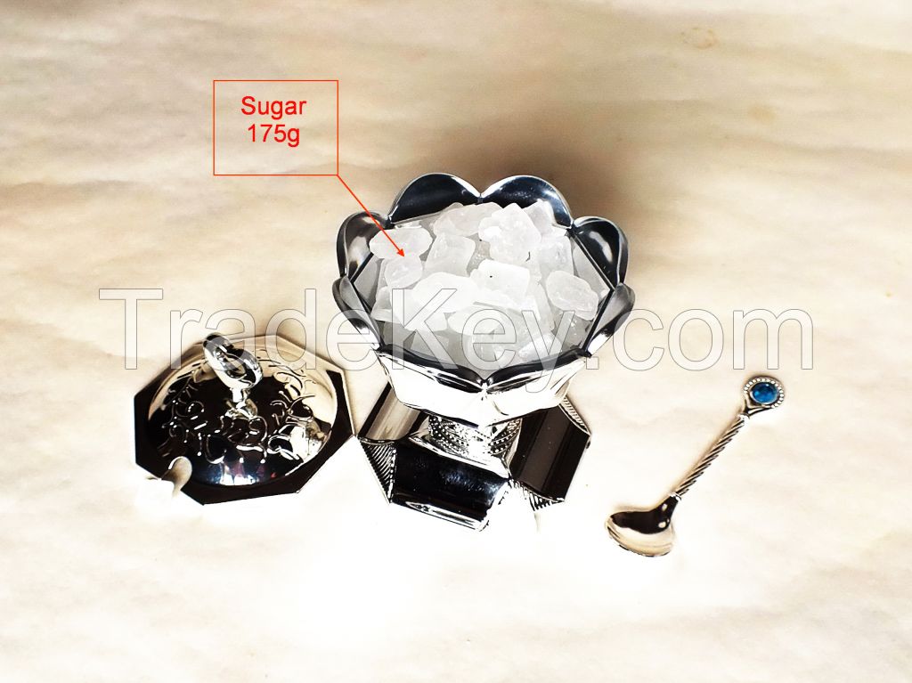 Arab high-grade fine silver goblet square Sugar Bowl