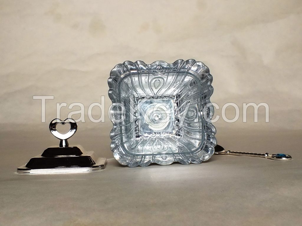 Arab high-grade fine silver goblet square Sugar Bowl