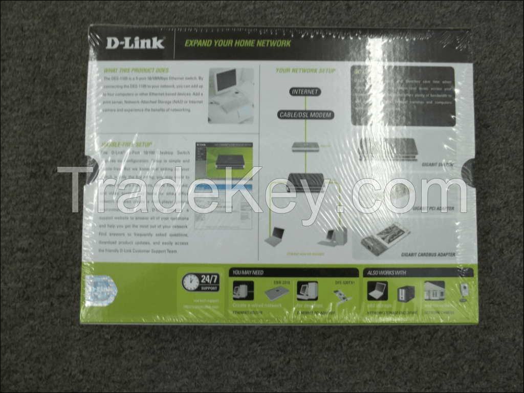 D-LINK 5-PORT 10/100 ETHERNET SWITCH - 20, 000 UNITS AVAILABLE