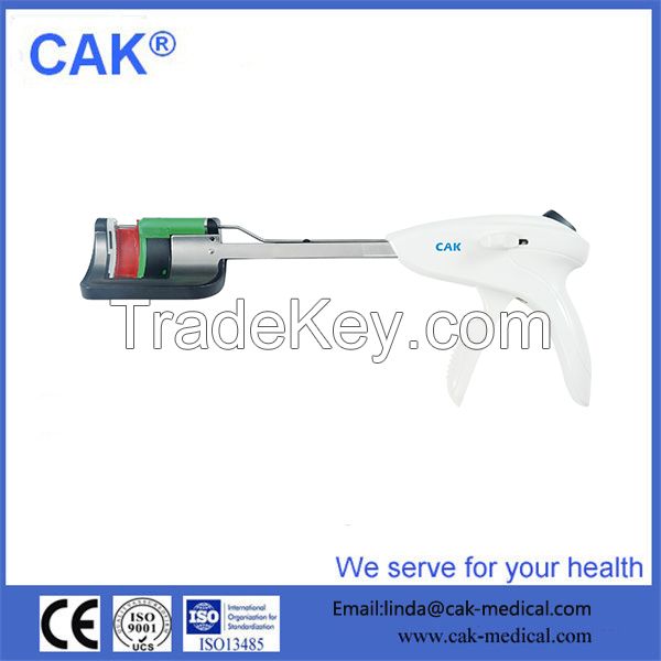 Disposable curved cutter stapler