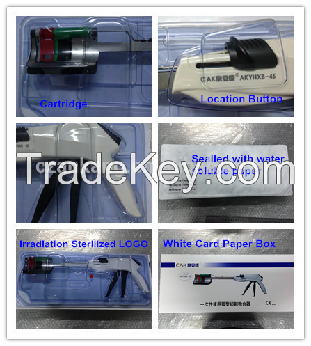 Disposable curved cutter stapler