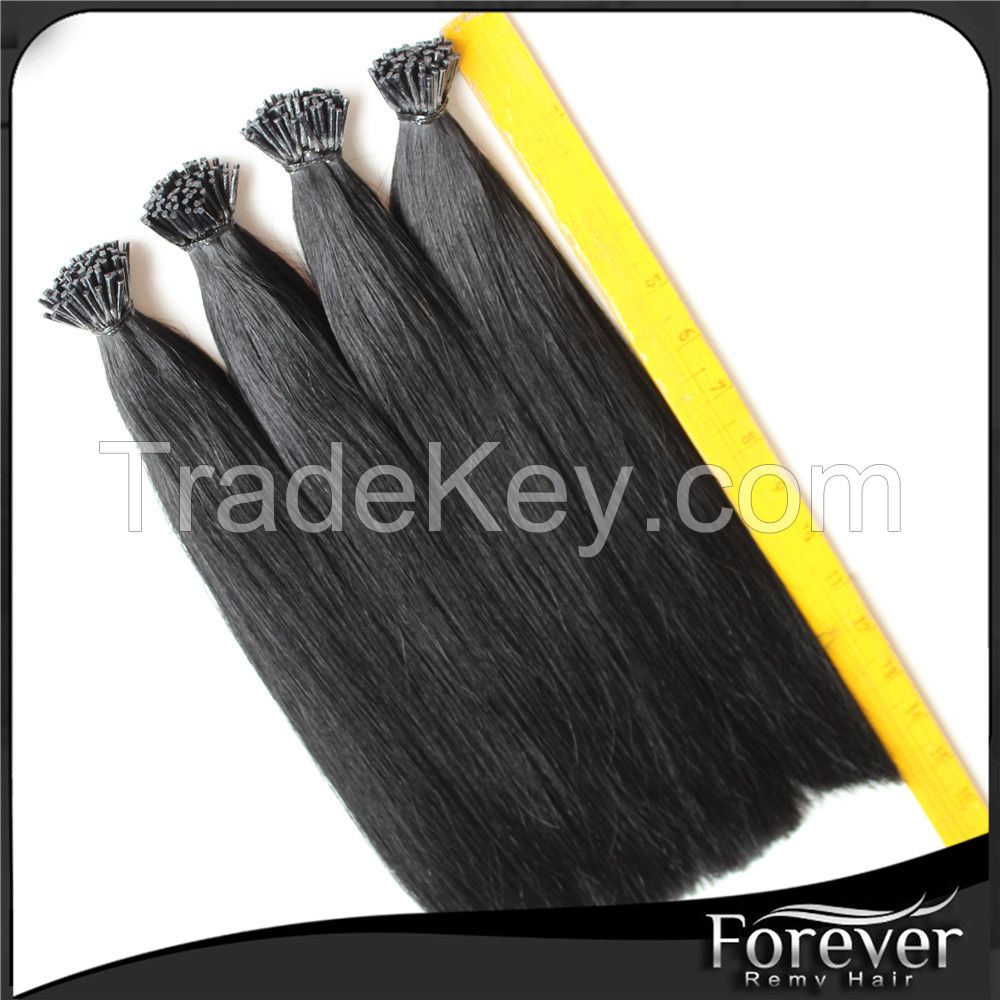 Forever factory price best quality real remy hair extensions stick tip hair  