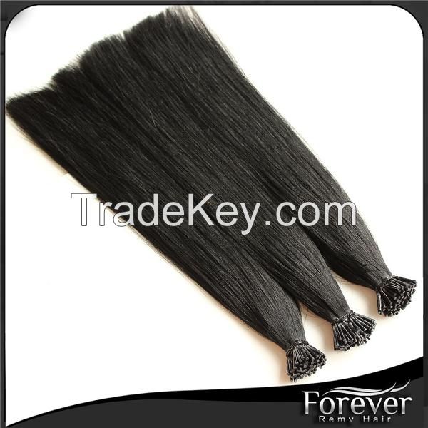 Forever factory price best quality real remy hair extensions stick tip hair  