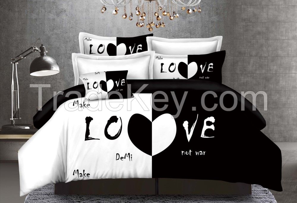 Personalized microfiber  bedding  set with printing ,100% polyeseter ,90gsm