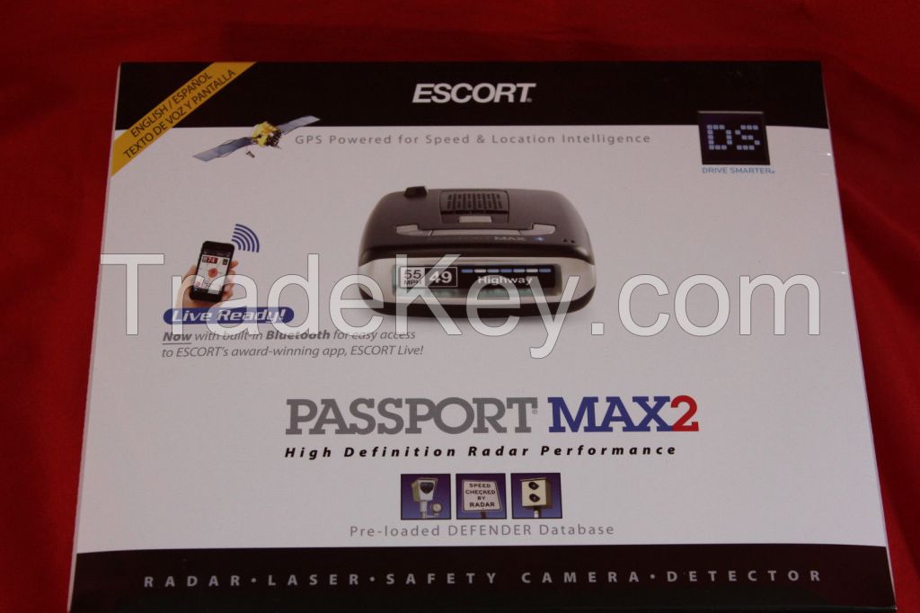 Escort Passport Max2 Max 2 HD Bluetooth GPS Police Radar Laser Detector SEALED