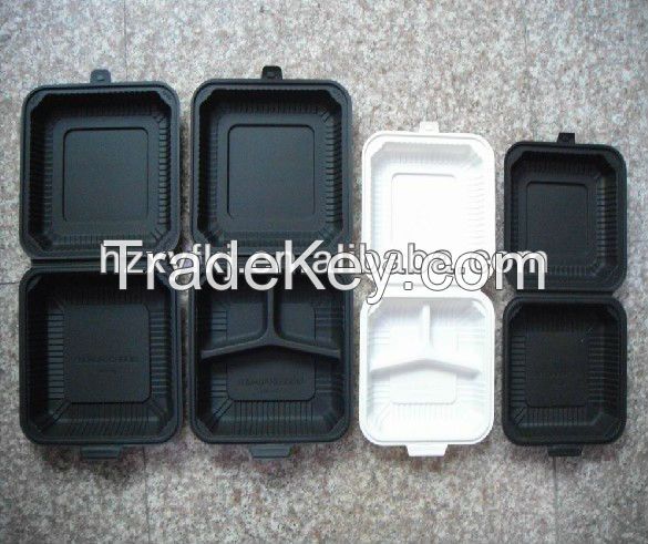 Eco-friendly 3-compartment 1000ml Biodegradable Disposable Lunch Box